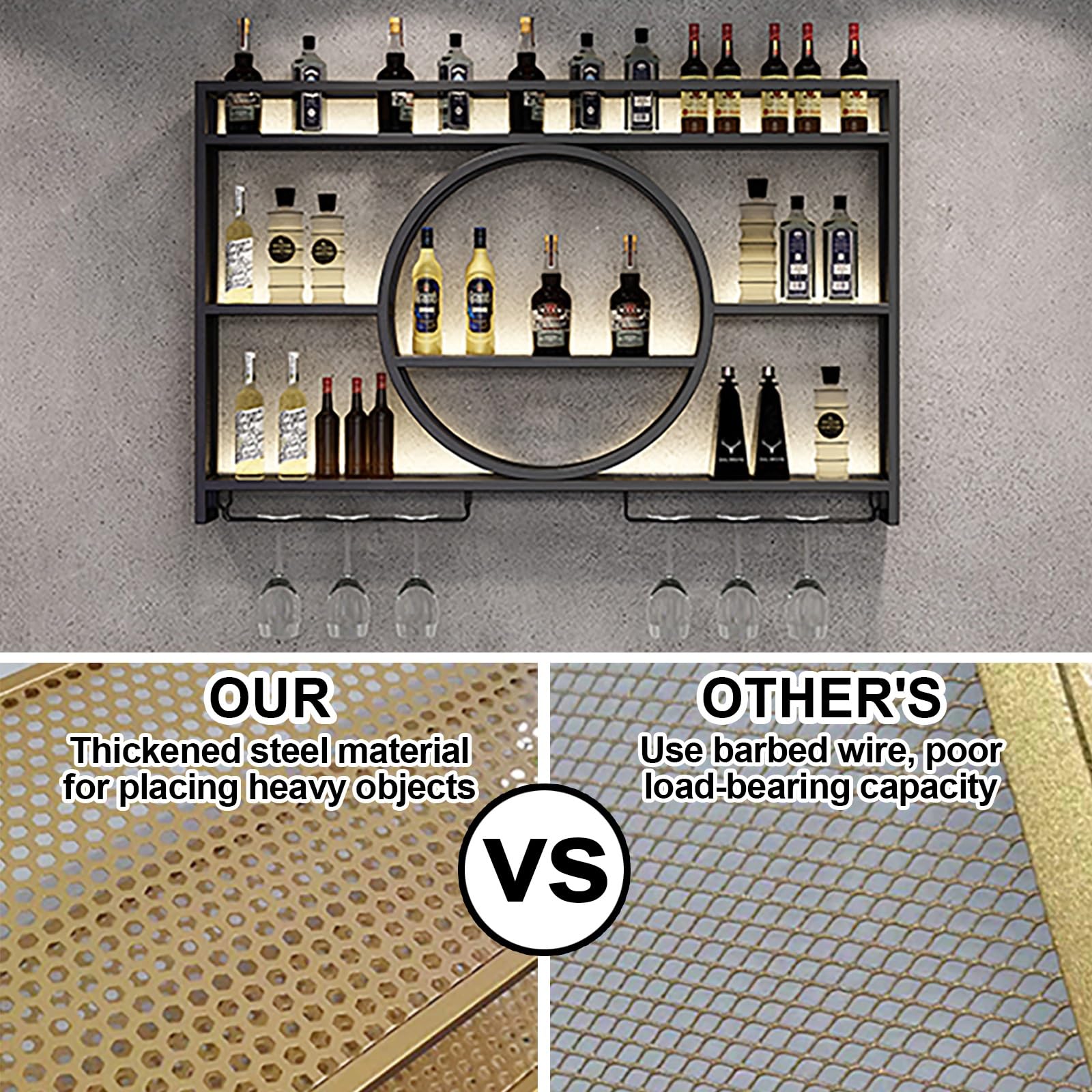 Amazon｜ワインラック 酒棚、キッチン収納ラック バー棚、ワインセラー